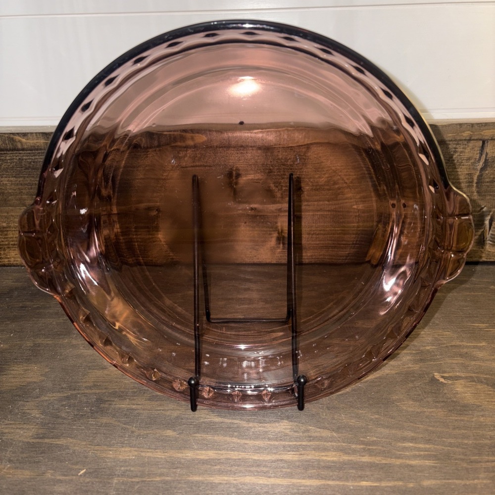 FLUTED PURPLE AMETHYST PIE DISH PYREX DISH 24CM #229 COOKWARE GLASS WARE